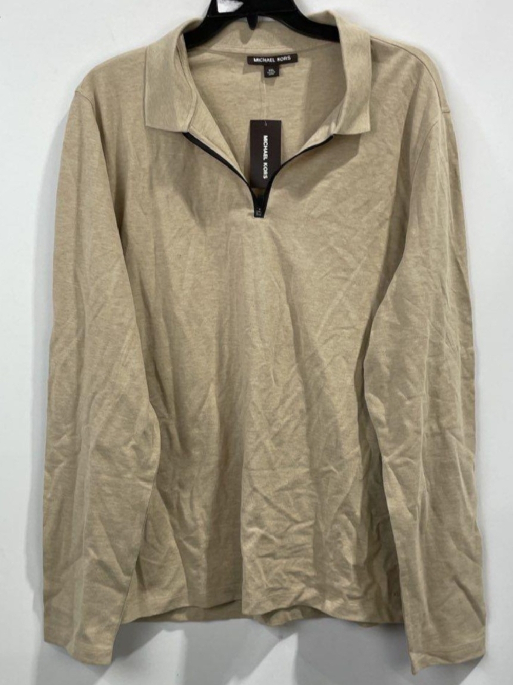 Michael Kors Tan Long Sleeve Polo Shirt Men's Size XXL NWT MSRP $128